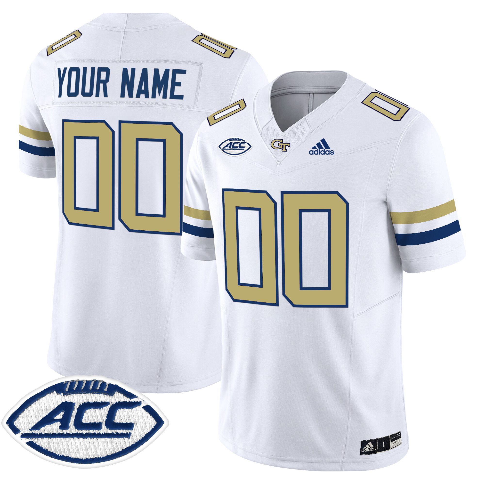 Men Georgia Tech White Adidas 2024 Vapor Limited Custom NCAA Jersey->more ncaa teams->NCAA Jersey